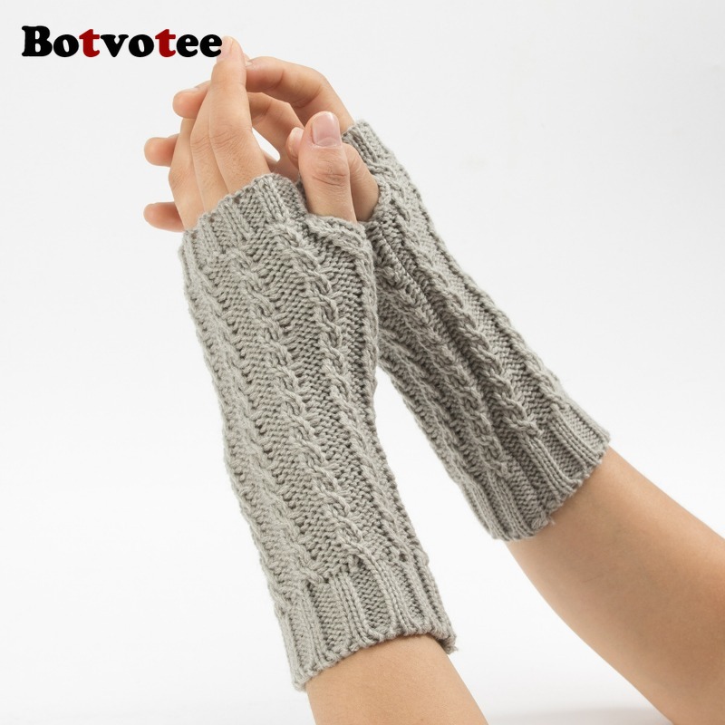 Botvotee y2k luvas de inverno  - Fingerless Glove Knit avaliação e preço