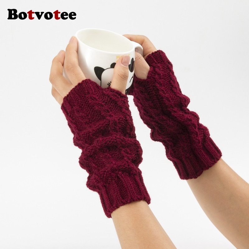 Botvotee y2k luvas de inverno  - Fingerless Glove Knit avaliação e preço