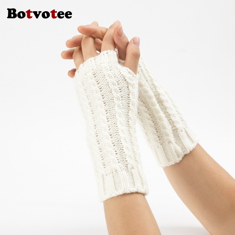 Botvotee y2k luvas de inverno  - Fingerless Glove Knit avaliação e preço